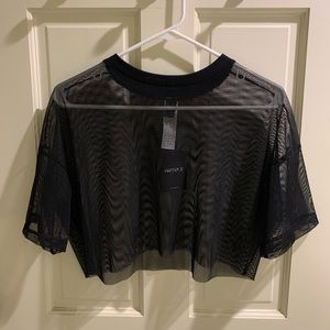 Forever21 Mesh Cropped T-Shirt (Size Small)